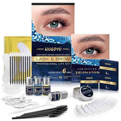 Lash Lift Kit, Eyebrow Lamination Kit, Eyelash Perm Kit, Professional Eyelash & Brow 2 in 1 Perm Kit, 2025 Eyelash Lift Kit Glue Upgraded Version Lasting Effect 6 Weeks, Suitable for Salon & Home Use