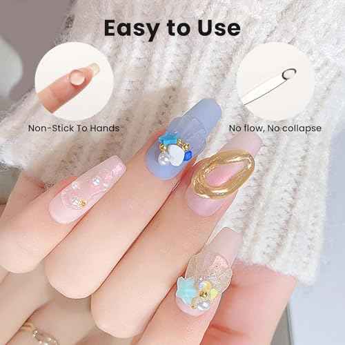 Solid Builder Gel For Nails, Clear, Nail Art for 3D Sculpting Gel Sock Off UV LED with Silicone Mold Salon DIY at Home,16g/0.56oz