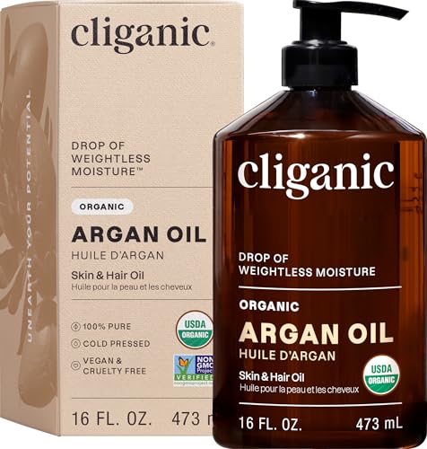 Cliganic Organic Argan Oil 16oz - 100% Pure & USDA Certified