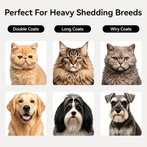 Aumuca White Undercoat Rake for Dogs, Cats, Horses - Deshedding & Dematting Tool