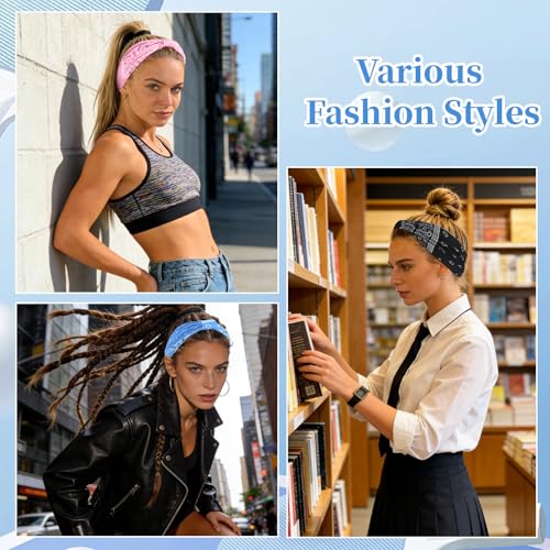 YARIEW Boho Knotted Headbands for Women - 6 Pack Yoga Workout Hair Wraps