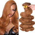 Light Brown Body Wave Human Hair Bundles 30 inch