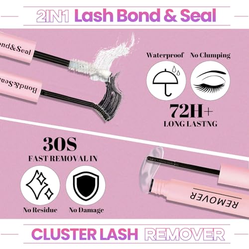 DIY Lash Extension Kit 720pcs Clusters 10-18mm with Bond & Seal