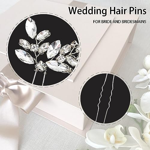 Silver Crystal Bridal Hair Pins - 5 Piece Set