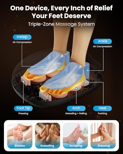 COMFIER Large Shiatsu Foot Massager with Heat for Pain Relief