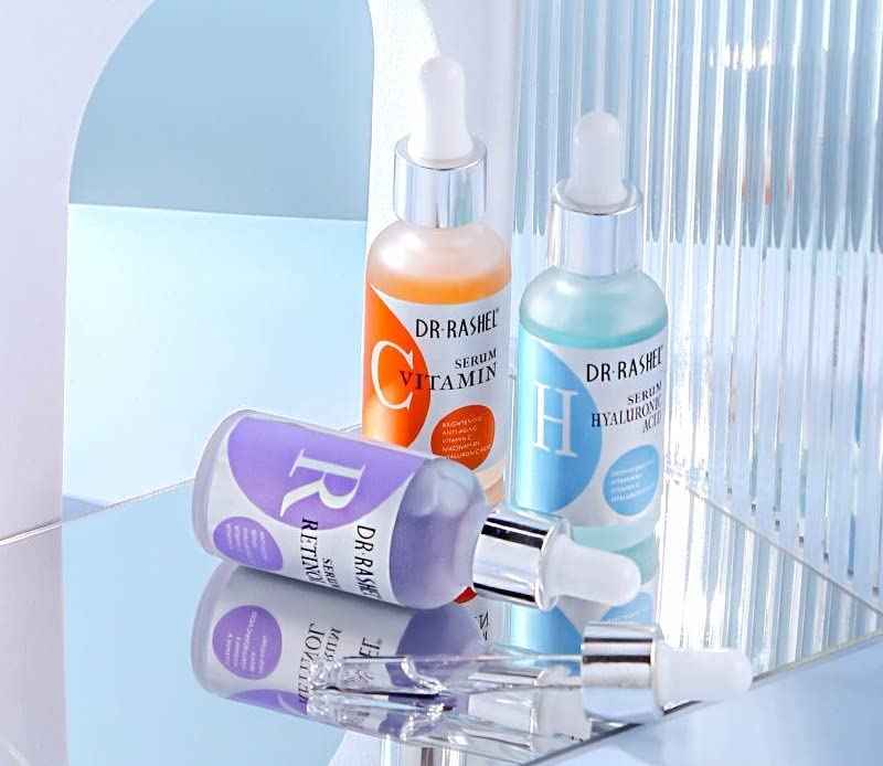 Dr Rashel Vitamin C, Retinol & Hyaluronic Acid Complete Facial Serum Moisturizing Repair Set, Size (1.01 oz x 3 Pack Face Serum)