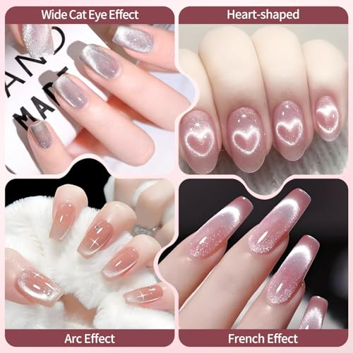 4-Piece Cat Eye Magnet Set – Black Bead-Attracting Nail Pen &