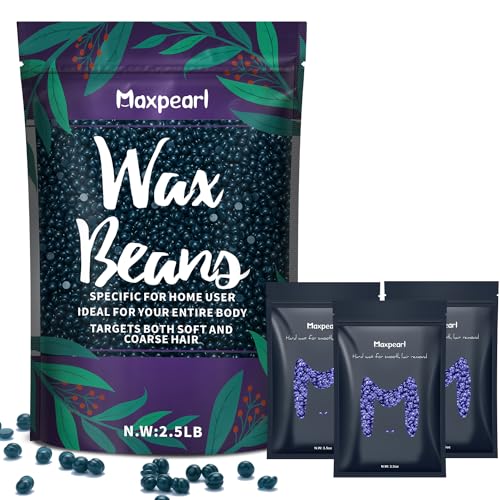 Maxpearl Hard Wax Beads 2.5LB + 10.5OZ - Brazilian, Bikini Waxing, Face, Eyebrows, Underarms, Arms, Chest, Back, Legs, Jasmine & Lavender Formula
