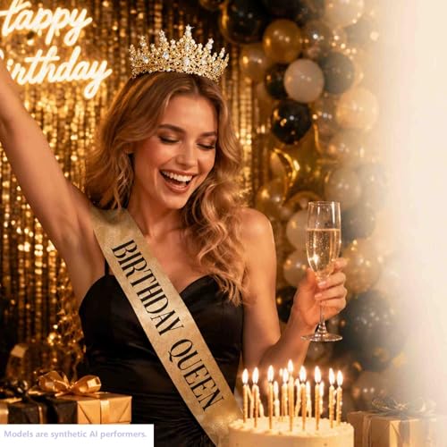 Kamirola Crystal Crown Tiara Headband for Women - Wedding & Party