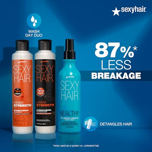 SexyHair Healthy Tri-Wheat Leave-In Conditioner | Up to 90% Better Detangling | Reduces Breakage | Moisture, Smoothness, and Shine