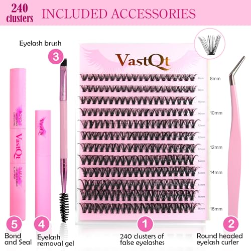 DIY Lash Extension Kit with 140 Clusters, Glue & Remover