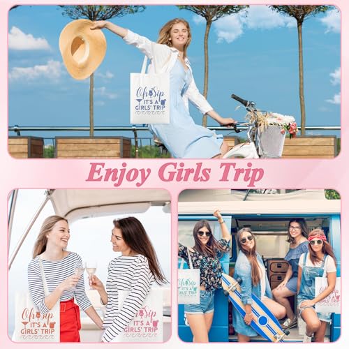 8 Pcs Women's Trip Bags Girls Weekend Gifts 4 Makeup Bag Girls Trip Gifts 4 Weekend Tote Bag Travel Favors for Women Summer Cosmetic Zipper Pouch Wedding Birthday Bachelorette Party