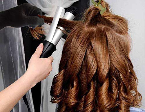 Heat Resistant Hair Styling Glove - One Size, Curling Iron & Flat Iron Safe, Black & Pink Edge