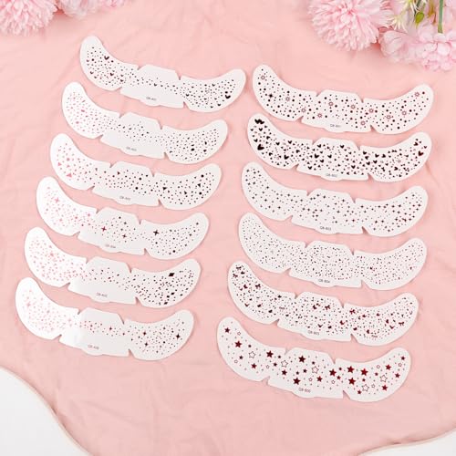 Valentine's Day Face Tattoos - 12 Glitter Heart Patches for Women