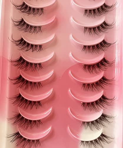 Half Lashes Clear Band D Curl Fluffy Mink 10 Pairs
