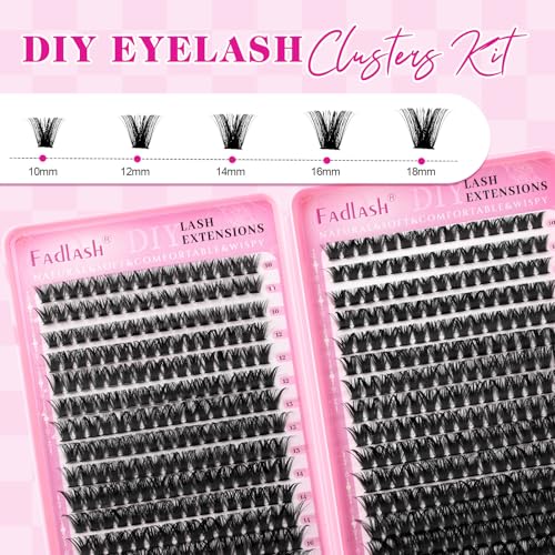 FADLASH Lash Clusters Kit 60D+80D D Curl 10-18mm