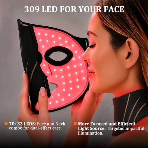 Red Light Therapy Mask for Face & Neck - 7 Color LED Skincare