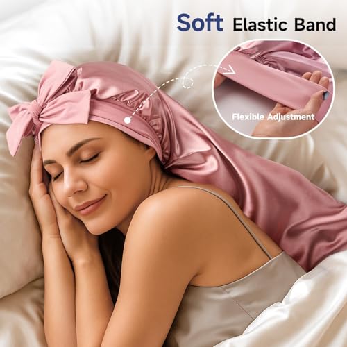 Umisleep 22 Momme Silk Sleep Bonnet for Long Hair & Braids