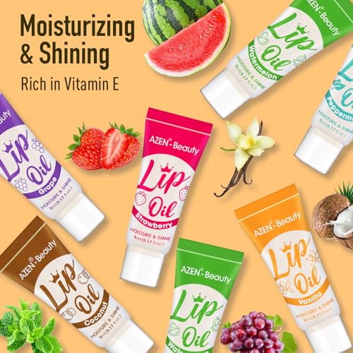 AZEN 120 Pack Lip Gloss Set, Clear Lip Gloss Bulk, Lip Oil for Dry Cracked Lips Moisturizing Hydrating Nourishing with Vitamin E, Valentines Gifts Easter Basket Stuffers