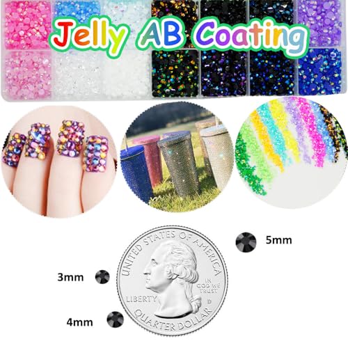 22000-Piece Multicolor Resin Rhinestones for DIY Crafting