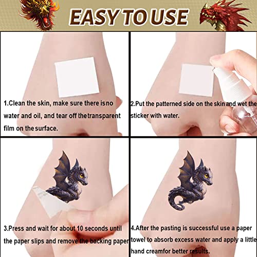 Dragon Temporary Tattoos Party Favors - 300+ Stickers for Kids