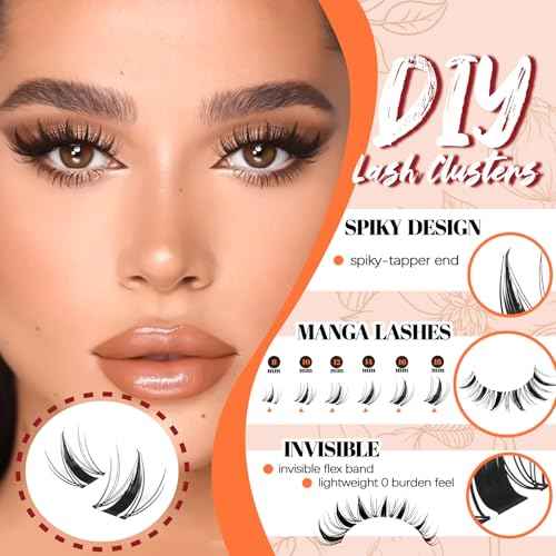 Seeklip Fairy Manga Lash Clusters Kit 8-18mm Eyelash Clusters Kit 160Pcs Lashes Extension Kit Fairy Lash Clusters Spiky Lashes Cluster C Curl With Bond & Seal Tweezers Invisiable Band (Fairy)
