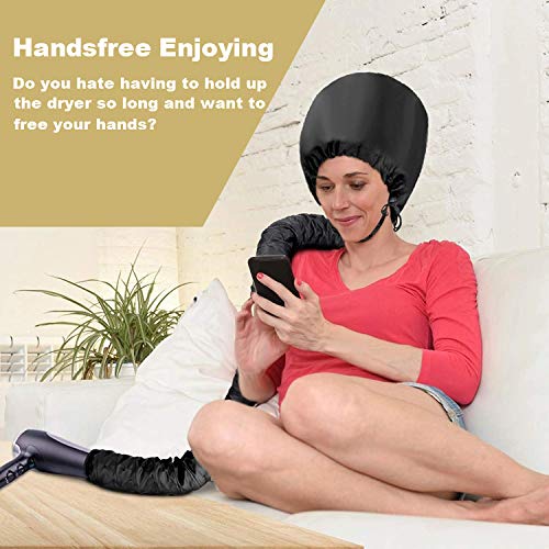 Bonnet Hood Hair Dryer Attachment - Adjustable Soft Dryer Bonnet Cap