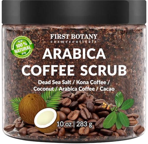 First Botany Arabica Coffee Scrub with Coconut & Shea Butter, 10 oz