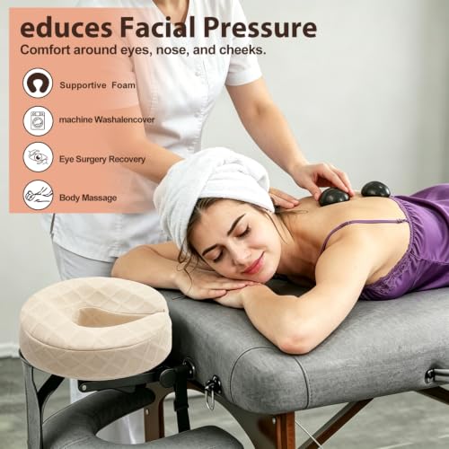 Memory Foam U-Shaped Massage Face Cradle Pillow - Headrest Cushion