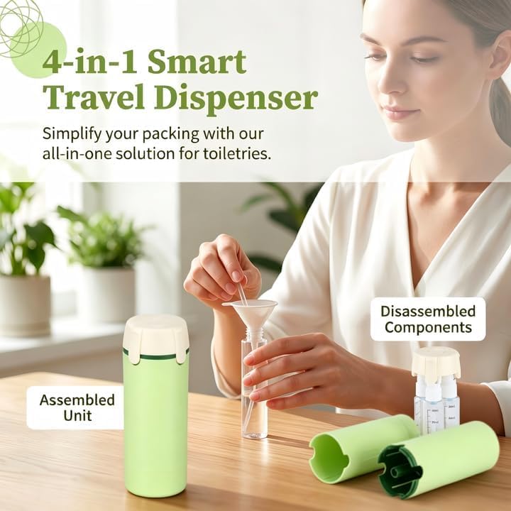 Travel Dispenser 4-Pack 30ML Leak Proof Bottles for Toiletries