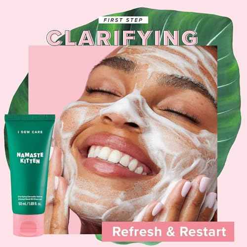 I DEW CARE Blemish Heartleaf Skincare Set - Kitten My Balance On | Foam Cleanser & Wash-off Mask & Serum, Gentle Skincare, Soothe & Balance, Stocking Stuffers, Gift For Girls, Teen Girls Skin Care Kit