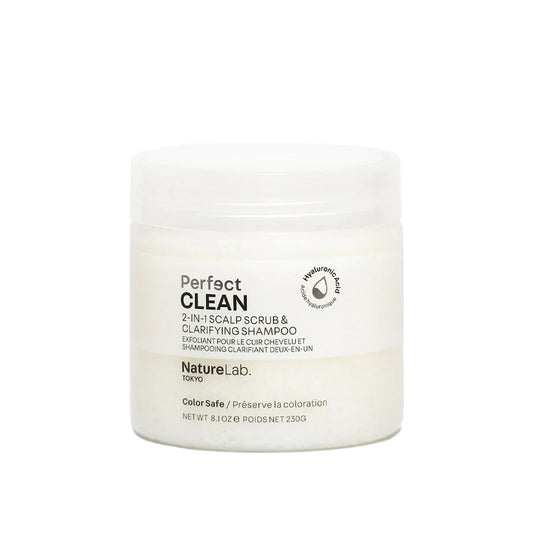 NatureLab Tokyo Perfect Clean Clarifying Scalp Scrub: 2-in-1 Shampoo and Scalp Scrub Hair Treatment to Clarify and Remove Product Buildup for Immense Shine I 8.1 OZ / 230G