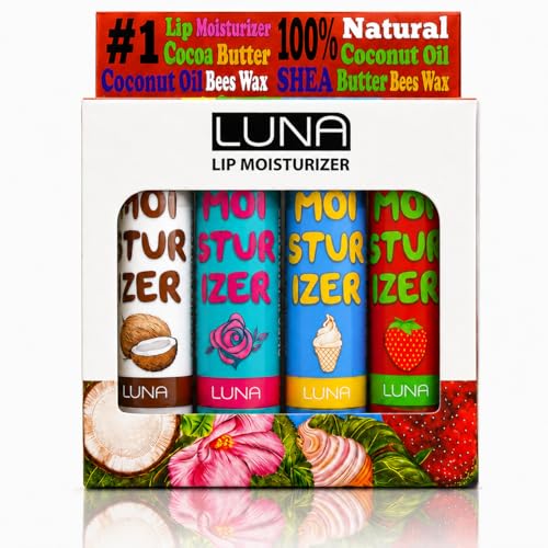 Luna Lip Balm 4-Pack – Moisturizing Lip Care for Dry Lips