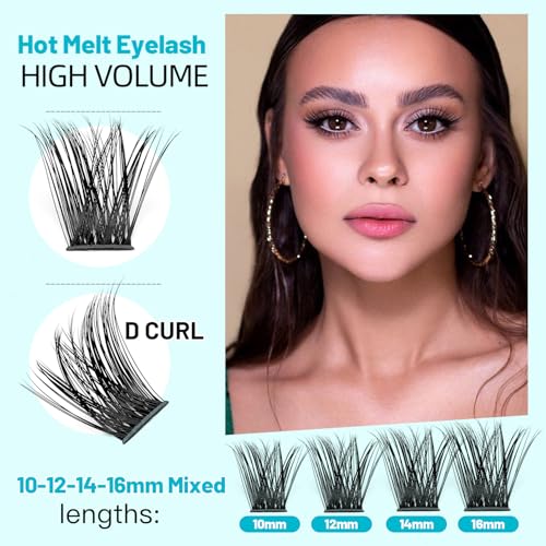 Large Pack,DIY Eye Lashes Extensions 120pcs Wide Stem Cluster Eyelashes Mixed 10-12-14-16mm/14-16-18mm/12-14-16mm Individual False Eyelashes Dramatic Look (mixed 10-12-14-16mm)