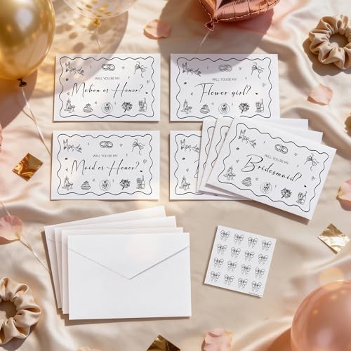 13 Pcs Bridesmaid Proposal Card Set with Stickers - Wedding Gifts