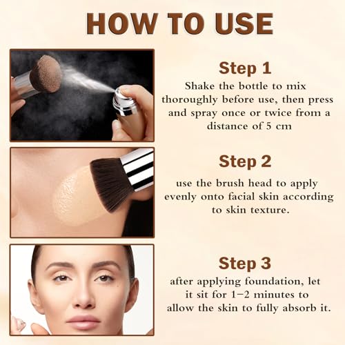 Airbrush Foundation Makeup - Full Coverage, Moisturizing Formula