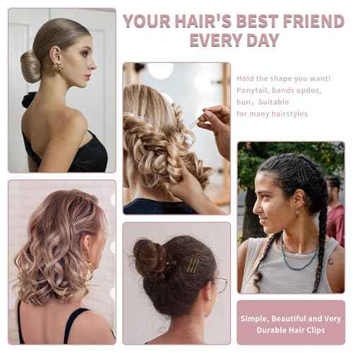 Bobby Pins and Hair Pins Combo Box 500PCS, Big Quantity Hair Pins Kit Black Brown Gold Bobby Pins and U Shape Brown for Styling Hair with Storage Box 2" / 2.4" / 2.6¡± for Women