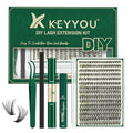 KEYYOU Lash Extension Kit - 300Pcs 9-18mm Mix with Bond & Seal