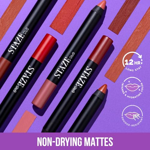 Staze Pout On Matte Lip Crayon - Coffee Talk 04, 12Hr Waterproof