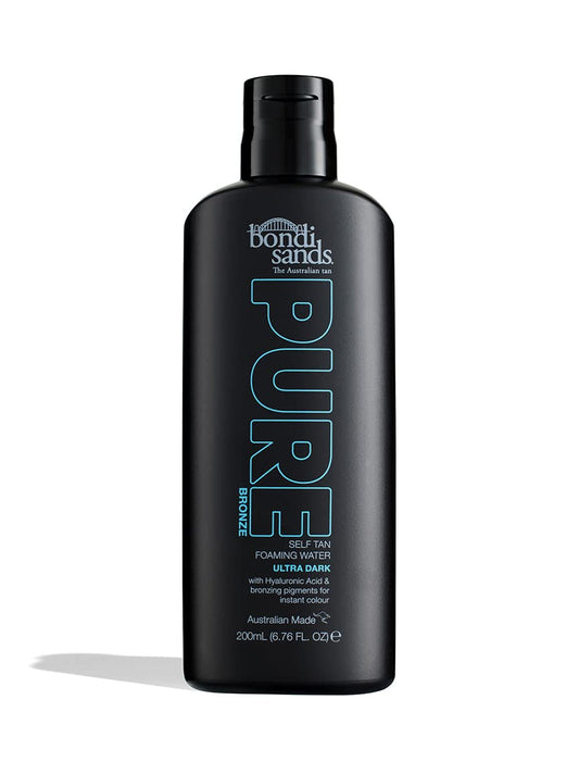 Bondi Sands PURE Bronze Ultra Dark Self Tan Foaming Water | Hyaluronic Acid and Bronzing Pigments for Instant Deep Bronzed Glow | 200mL, 6.76 Fl. Oz.