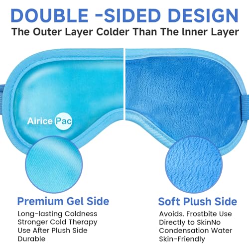 Cold Eye Mask Reusable Gel Eye Compress for Dark Circles & Migraines - Eye 1pack
