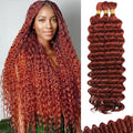 Boho Braiding Hair 110g Deep Wave Human Hair 3 Bundles #350