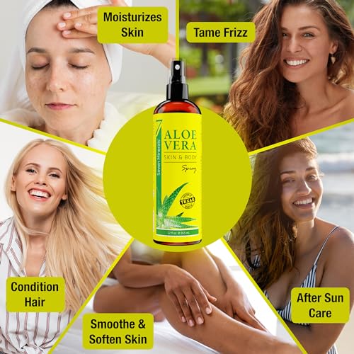 Organic Aloe Vera Spray for Face, Body & Hair - 12 fl oz