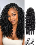 ISHOW 14 Inch Burmese Curly Crochet Hair - Pre-Looped 55g, 40 Strands