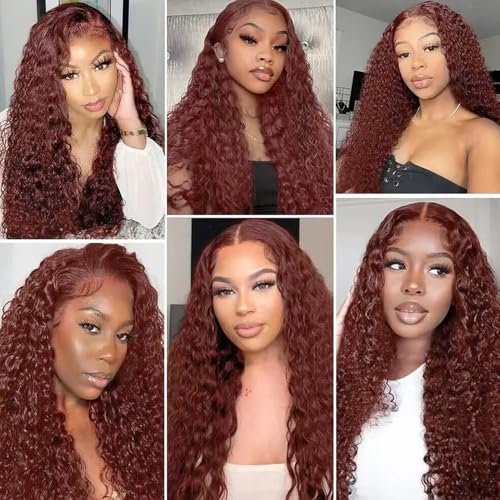 Reddish Brown Deep Wave Hair Bundles - 26, 28, 30 Inch, 3 Pack