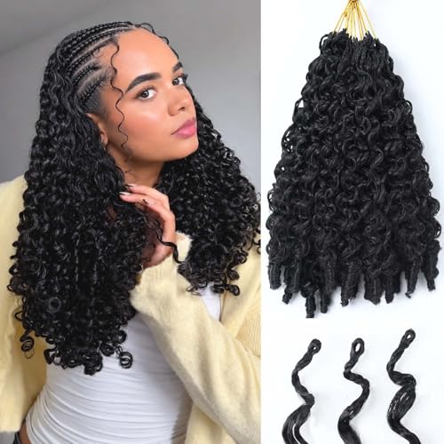 Burmese Curly Crochet Hair 12 Inch - 8 Pack Pre-Looped Extensions