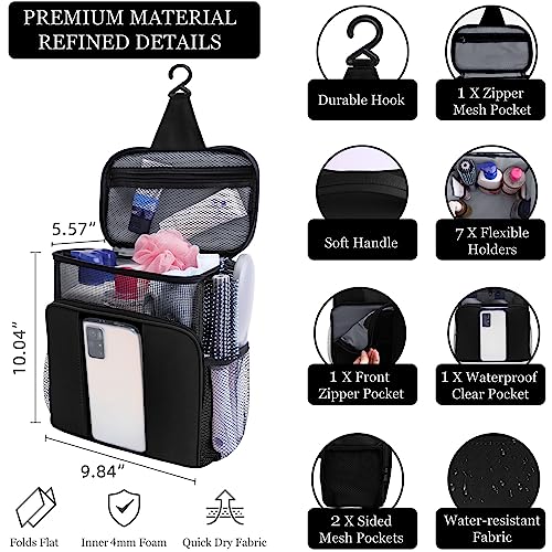 Shower Caddy Toiletry Bag with Hanging Hook | Water-Resistant Travel Organizer