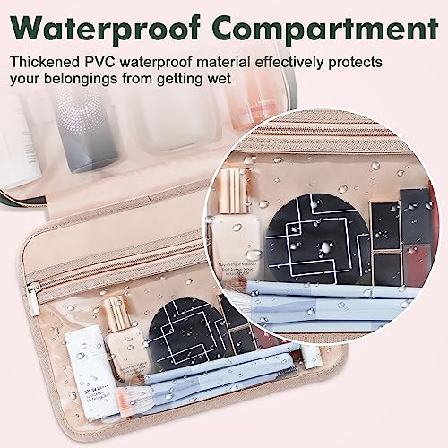 Wedama Toiletry Bag for Women, Large Cosmetic Travel Bag, Hanging Toiletry Bag for Bathroom, Thickened PVC Waterproof Travel Makeup Bag, Toiletries Bag for Travel Business Trips and Camping