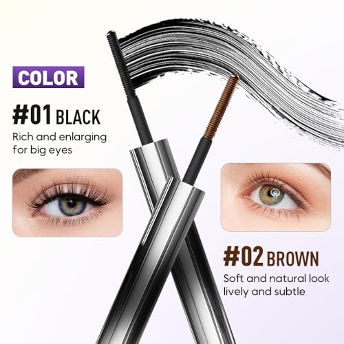 Mascara for Mature Women | Metal Wand, Waterproof, Thinning Lashes (2PC)