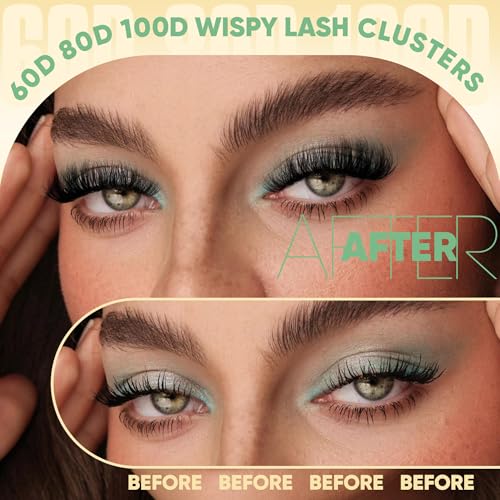 Zenotti Wispy Eyelash Clusters 60D 80D 100D Mixed Length 290PCS Natural & Voluminous